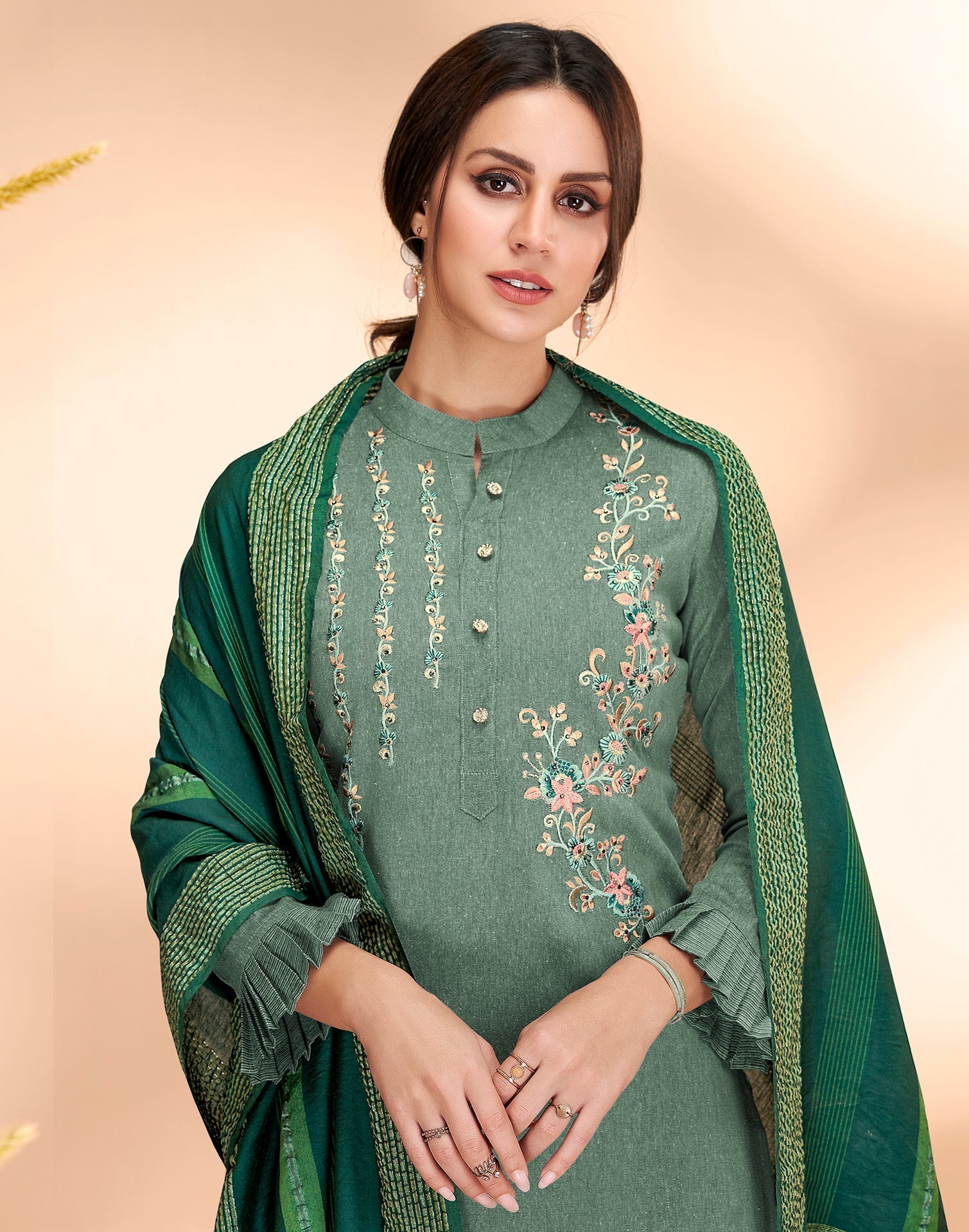 Buy Venisa Beautiful Sea Green Handloom Cotton Soft Silk Kurti with Jari  Border for Women at Amazon.in